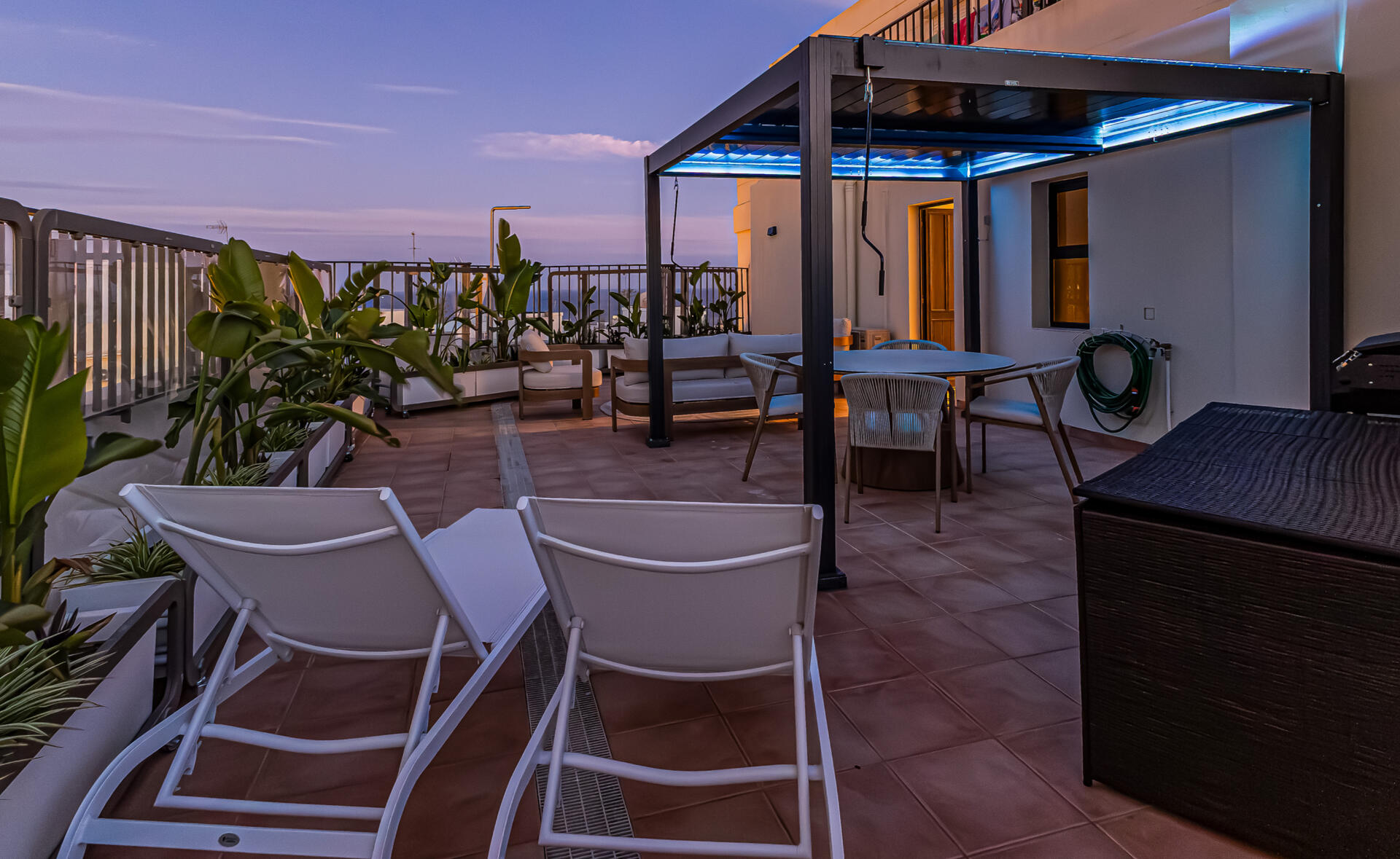 South-facing terrace overlooking Atlantic ocean for work and lifestyle